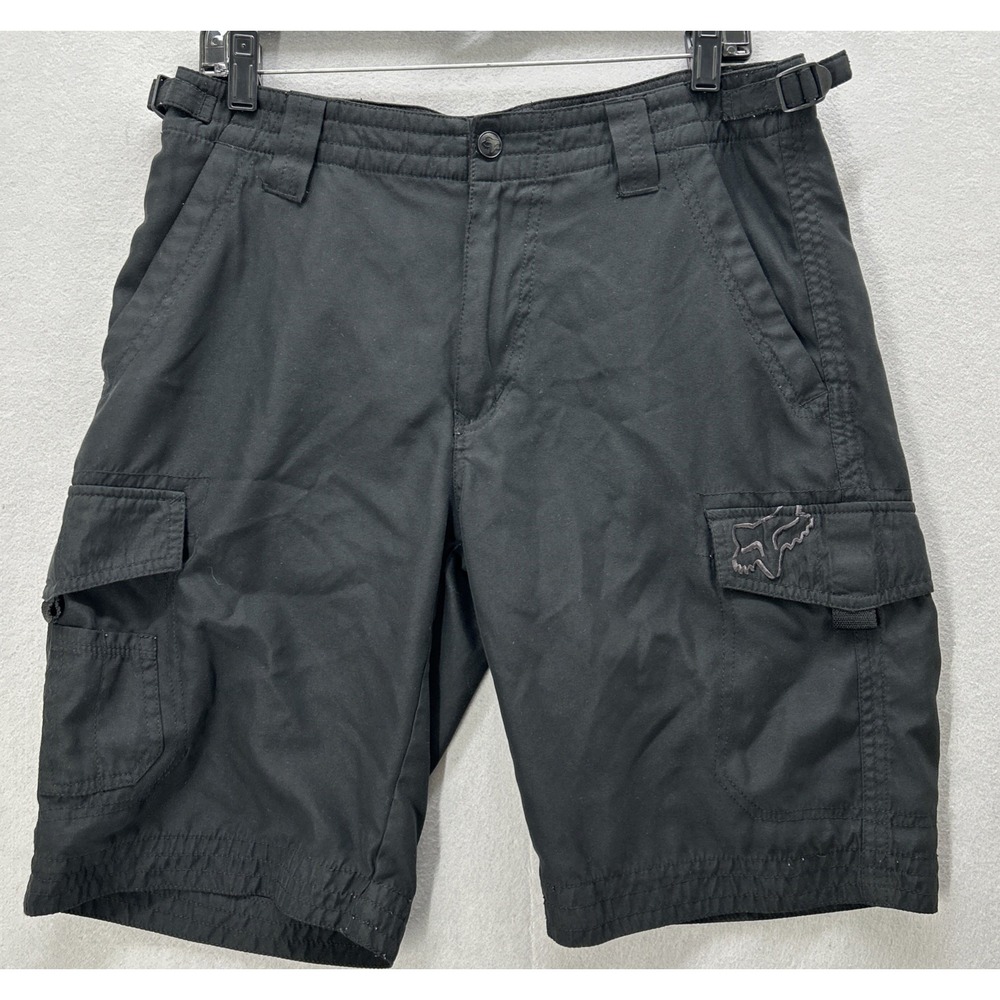 Fox Racing Hydro Series Cargo Shorts Black Mens Size 32 Utility MTB 10" Inseam